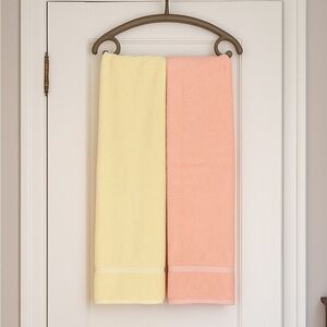 Vintage Pastel Bath Towel Set Lady Pepperell Fieldcrest Cannon peach yellow